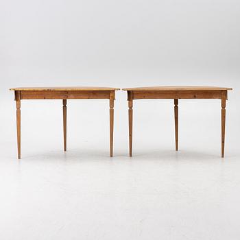 Half-moon cabinet, a pair, 19th century.