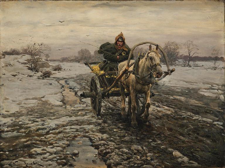 Alfred von Wierusz-Kowalski, "Postboten in Polen" (Brevbärare i Polen).