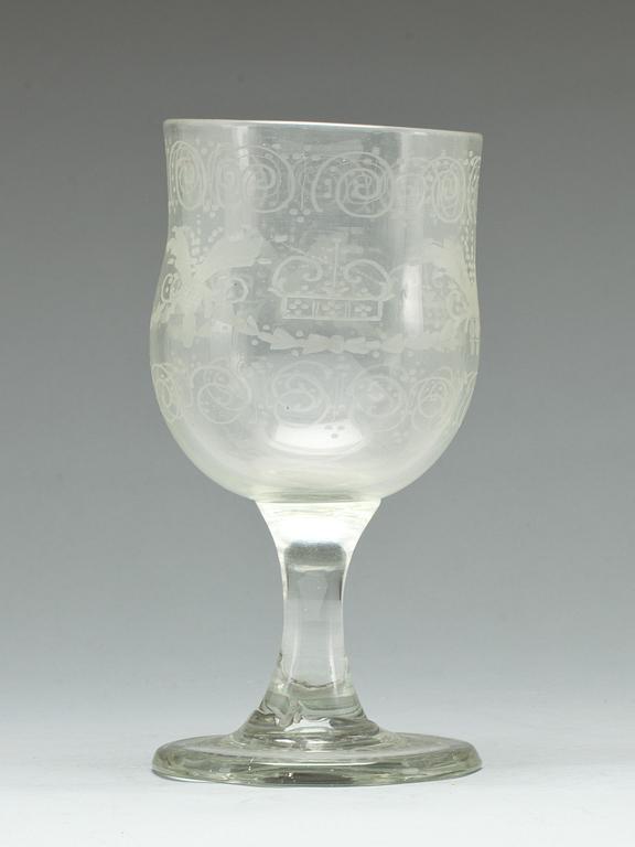 PRAKTPOKAL, glas, historismus, 1800-tal.