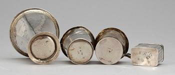 PARTI SILVER, 4 delar, bla Pehr Blommert, 1828. Tot vikt ca 120g.