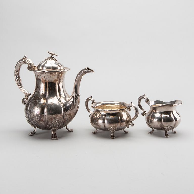 A danish 20th century silver 3 pcs coffee set mark of Cohr Denmark, Total weight 1247 gram.