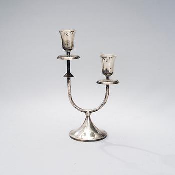 LJUSSTAKE, silver, art déco, kontrollstämplad Konrad Wolff Oy, Helsingfors 1930.