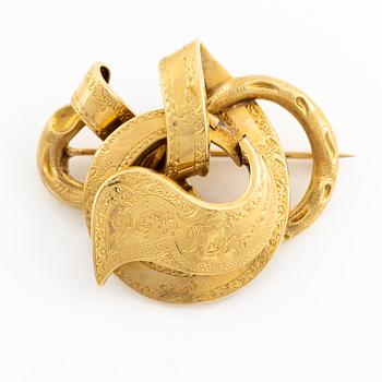 Brooch 18K gold, 19th century.