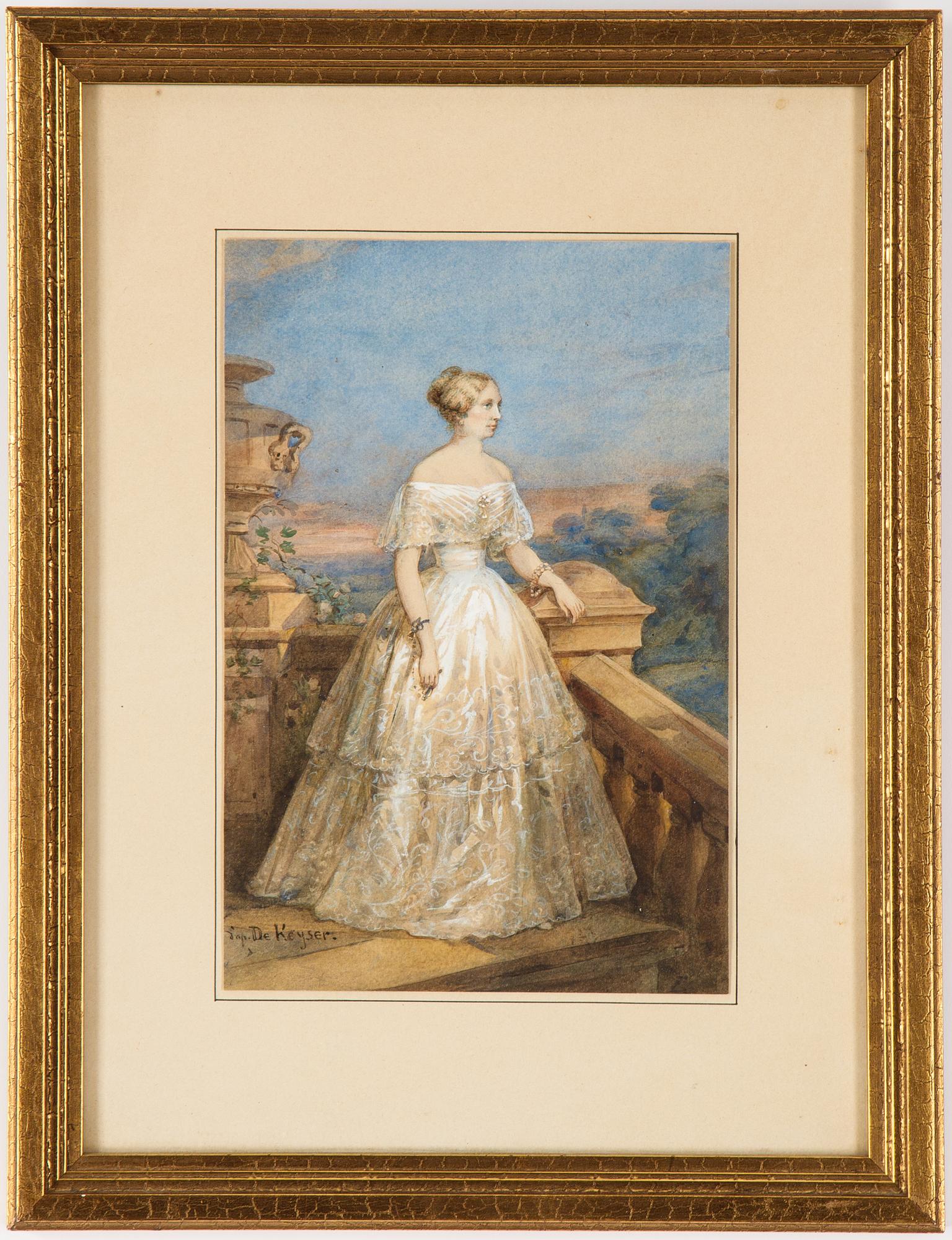 Nicaise de Keyser, watercolours, 2, signed.