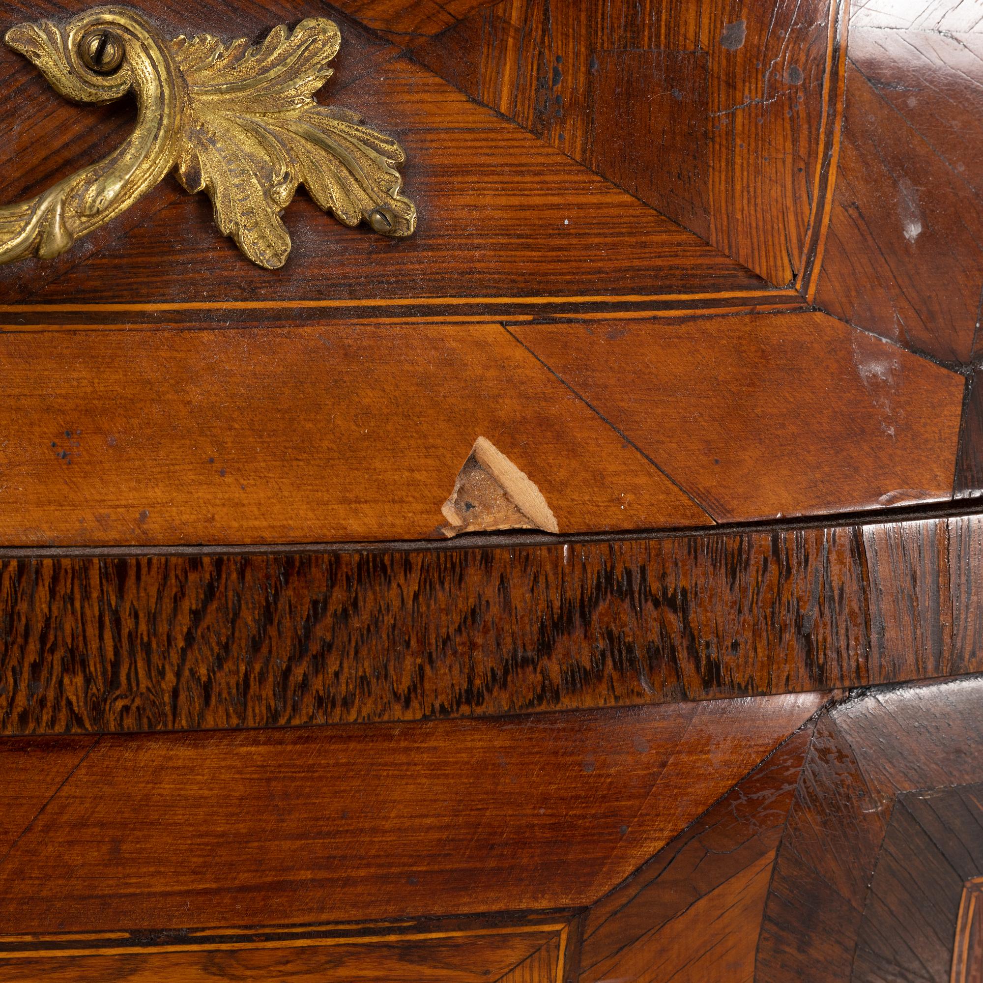 A Swedish Rococo Chest of Drawers, 18th century.