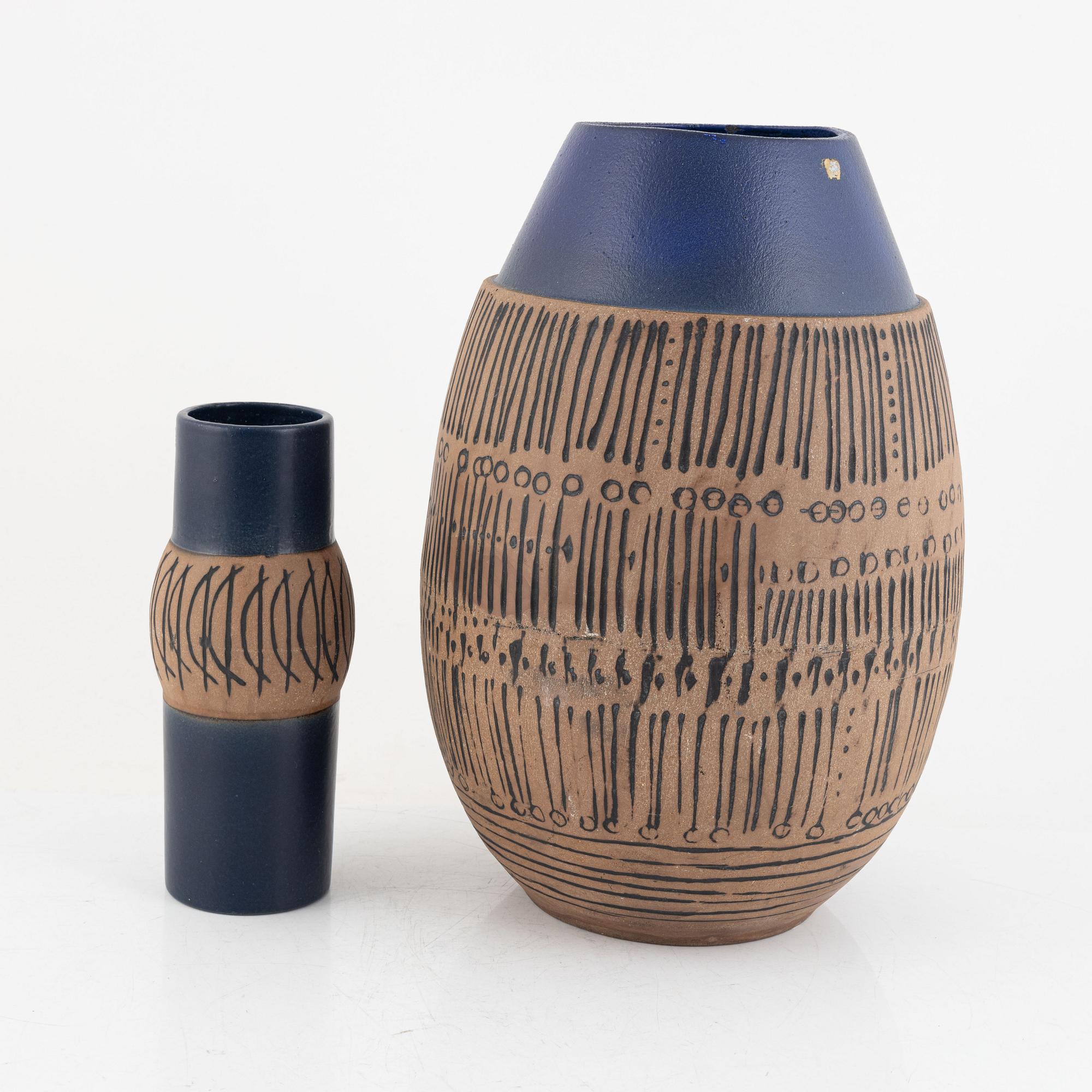 Lisa Larson, vaser, 2 st, Gustavsberg.