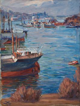 362. Prins Eugen, "Hamnbild" (Harbour scene).