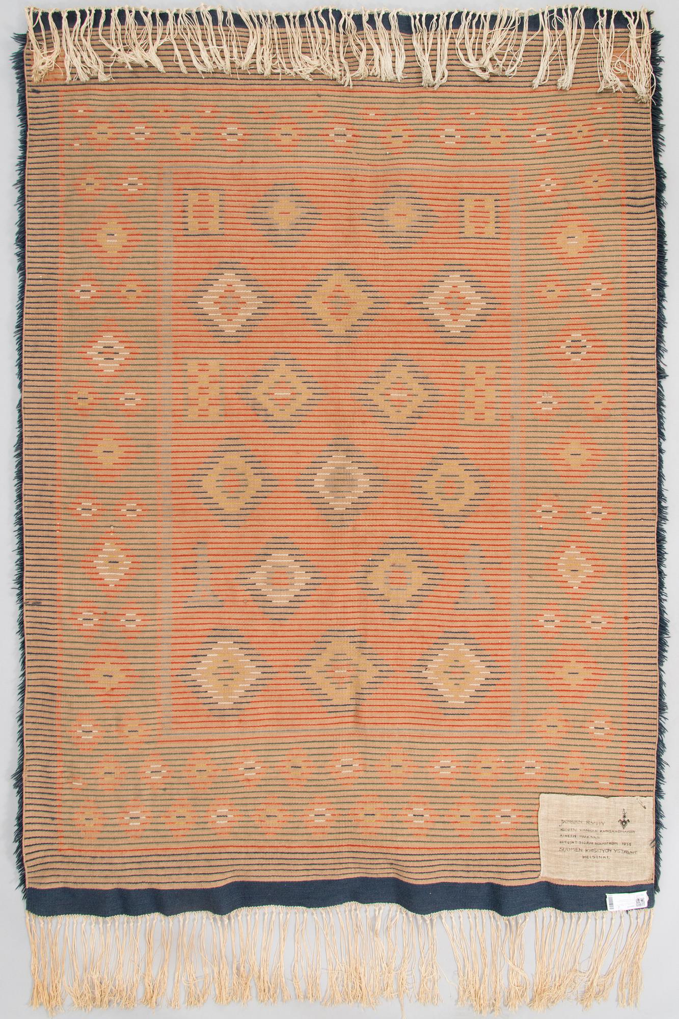 A Finnish long pile ryarug 'Jämsä' model for the Friends of Finnish Handicraft.