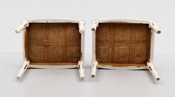 TABURETTER, 1 par, gustaviansk stil, 1900-talets första hälft.