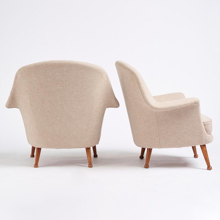 Arne Norell, a pair of "Divina", easy chairs, Westbergs möbler AB, Tranås, Sweden, 1960s.