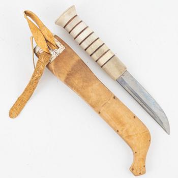 Unidentified maker, a reindeer horn knife, signed av dated LOJ -79.