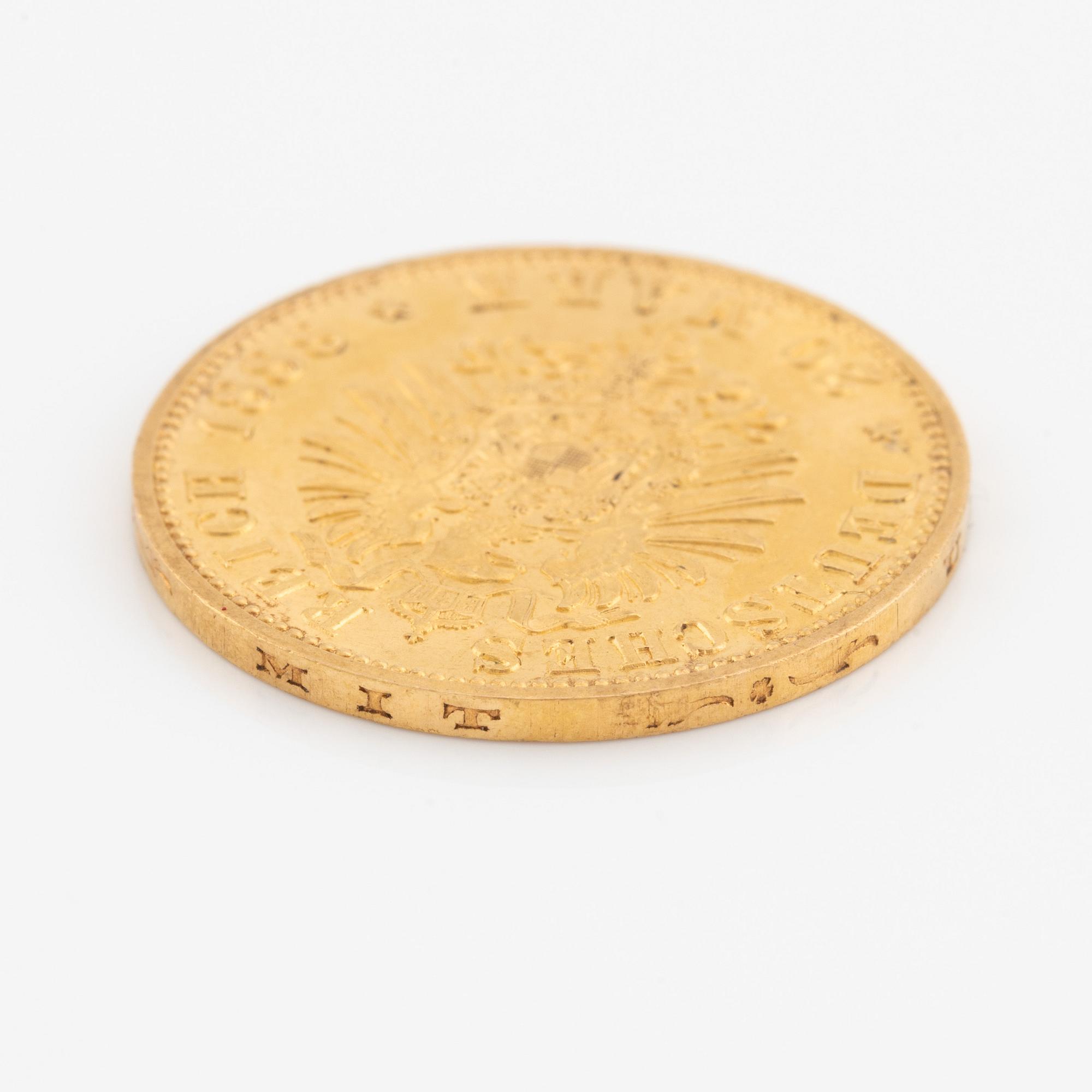 Gold coin, Germany, Friedrich of Prussia, 20 marks, 1888.