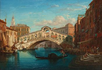 435. Gustaf Wilhelm Palm, "Vue af Ponte di Rialto i Venedig".