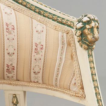 A pair of late Gustavian circa 1800 armchairs.