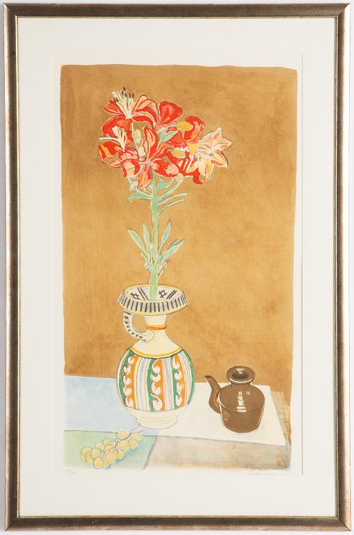 Hilding Linnqvist, Still life with red lily.