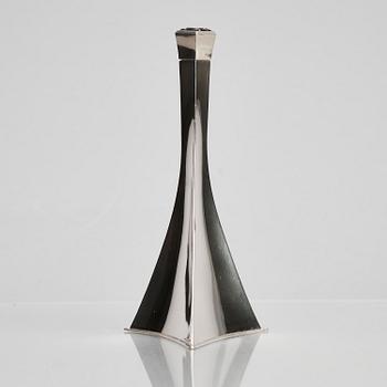 Rolf Lindståhl, a sterling silver bottle with a rock crystal on the lid, Stockholm 1988.