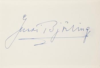 AUTOGRAFER, 2 st, Jussi o Anna Lisa Björling, egenhändiga.