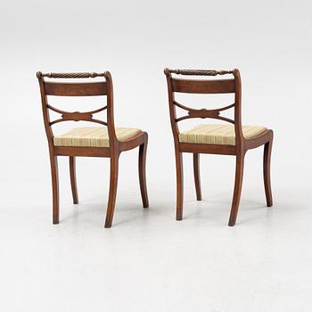 A set of six mahogany regency dining chairs, first part of the 19th Century.