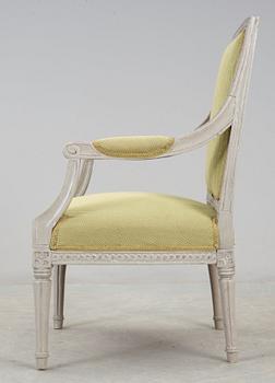 A Gustavian late 18th century armchair.