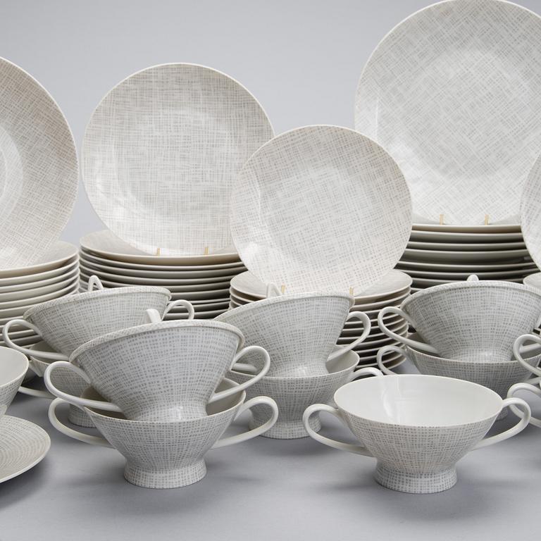 MATSERVIS, 78 delar, porslin, " Form 2000", Richard S. Latham & Raymond Loewy, Rosenthal 1900-talets mitt.