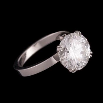 RING, platina, glasfylld diamant ca 3,50 ct. Rubens. Vikt ca 5,5 g.