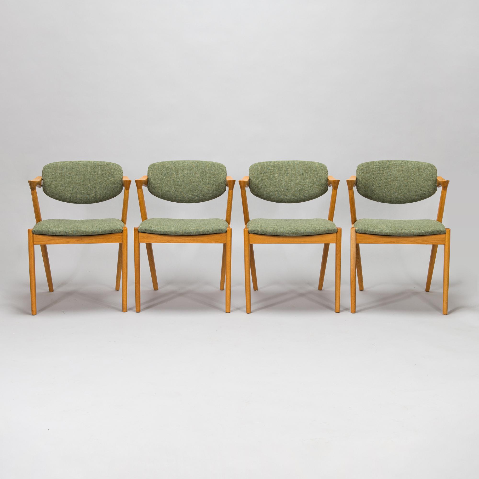 Kai Kristiansen, A set of four 'Z-chair' chairs, Denmark, 1960's.