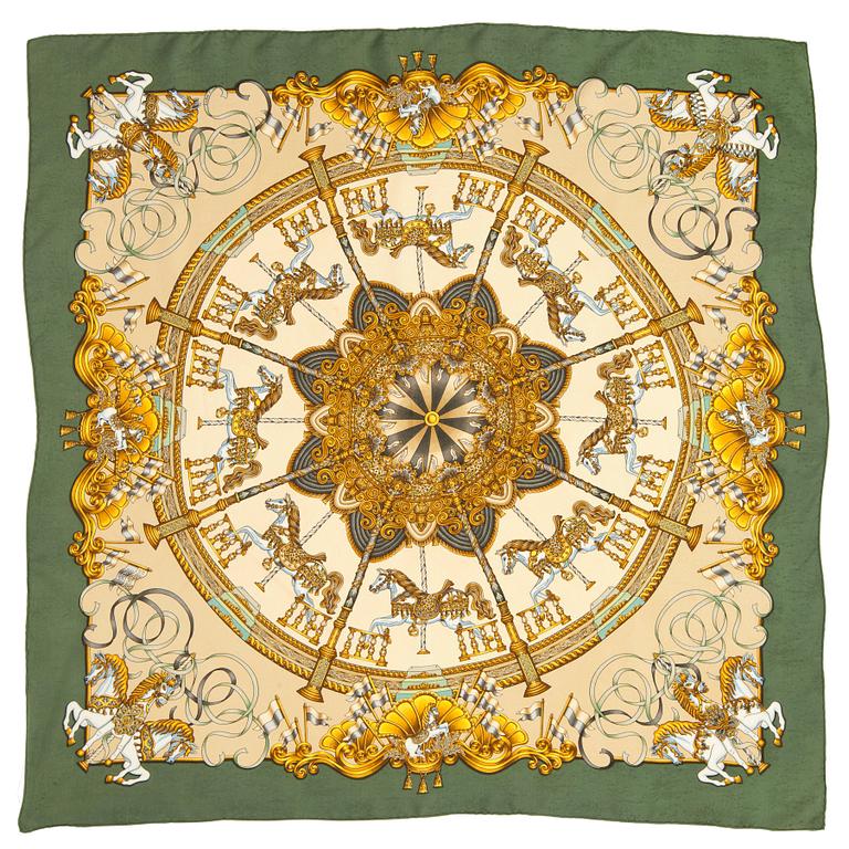 HERMÈS, a silk jacquard scarf, "Luna park".