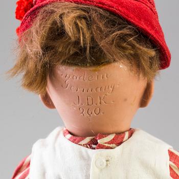 A bisque headed doll by Kästner JDK 260, Germany, 1916.
