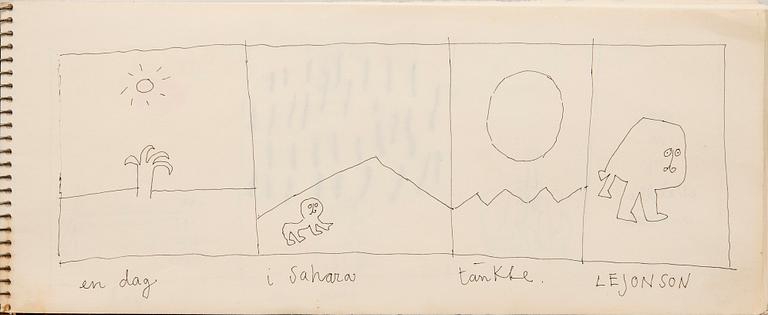 Madeleine Pyk, Sketchbook "One day in the Sahara, thought the Lejonson.....".