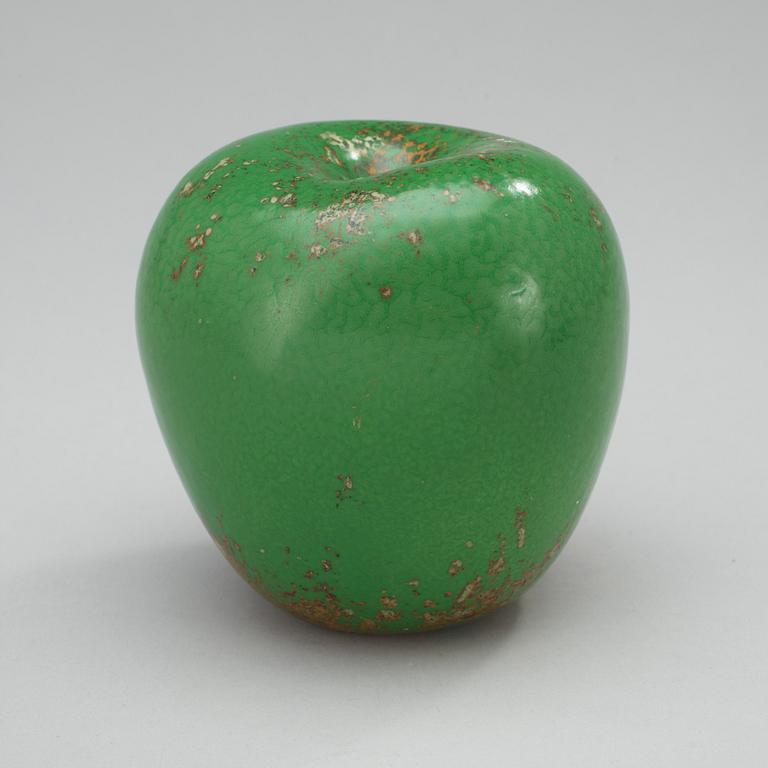 A Hans Hedberg faience apple, Biot, France.