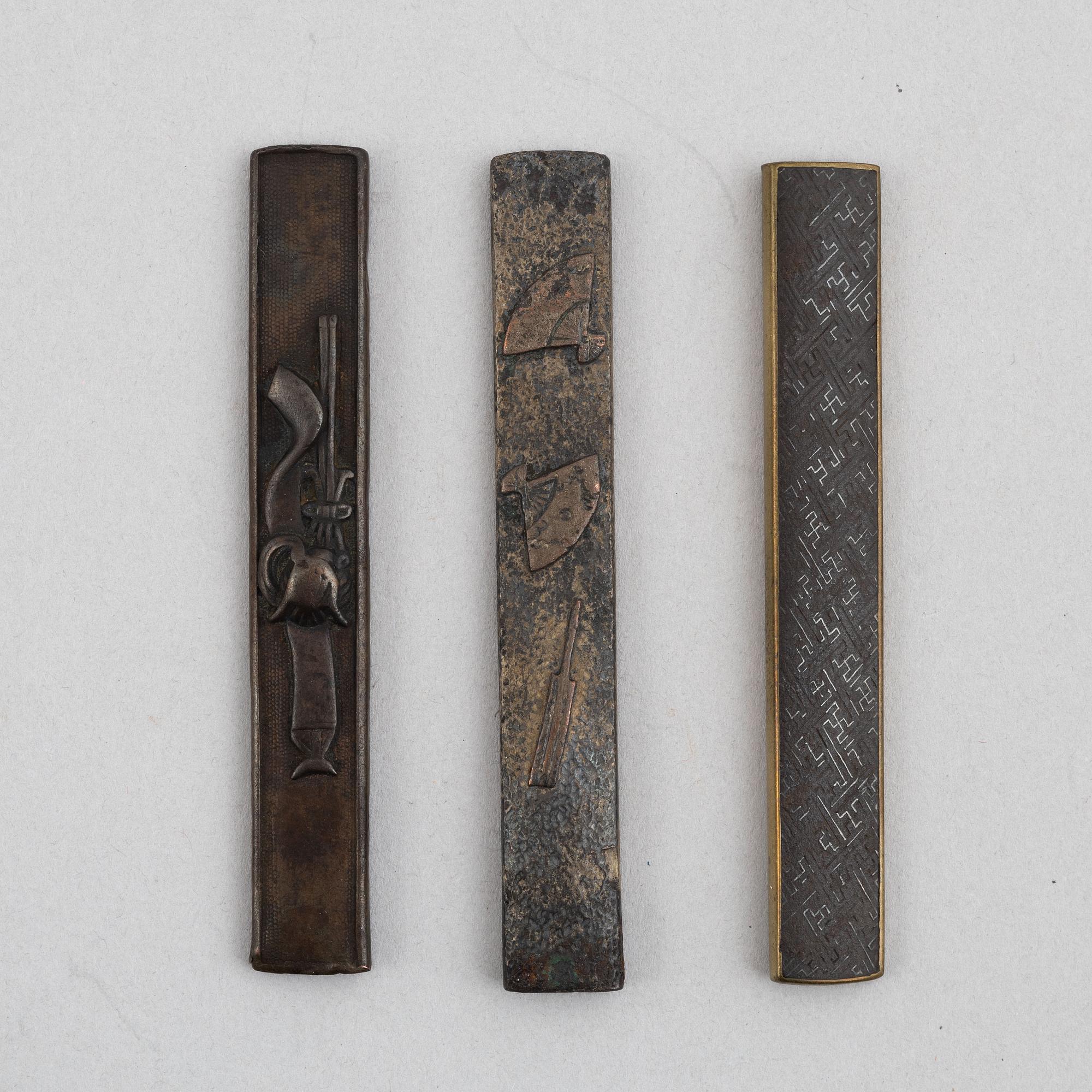 Kozuka 3 pieces, Japan 19th century.