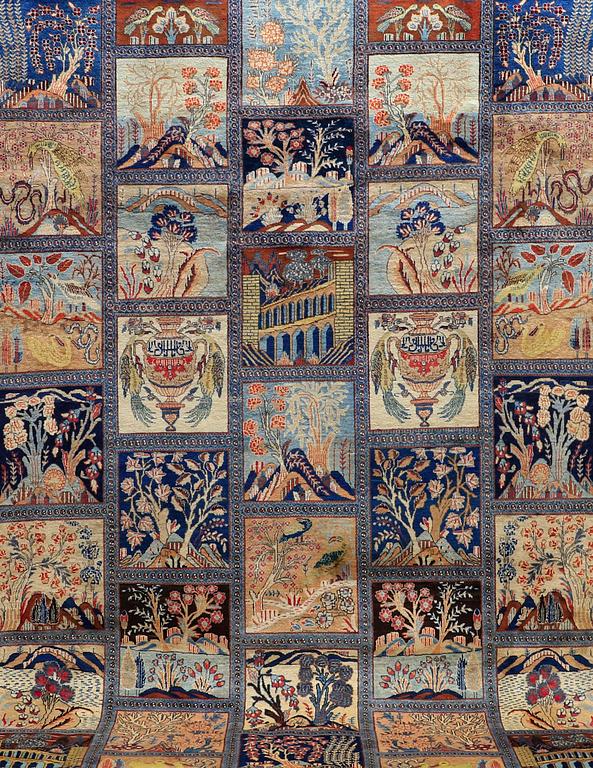 A CARPET, Figural Kashmar, around 390 x 292 cm.