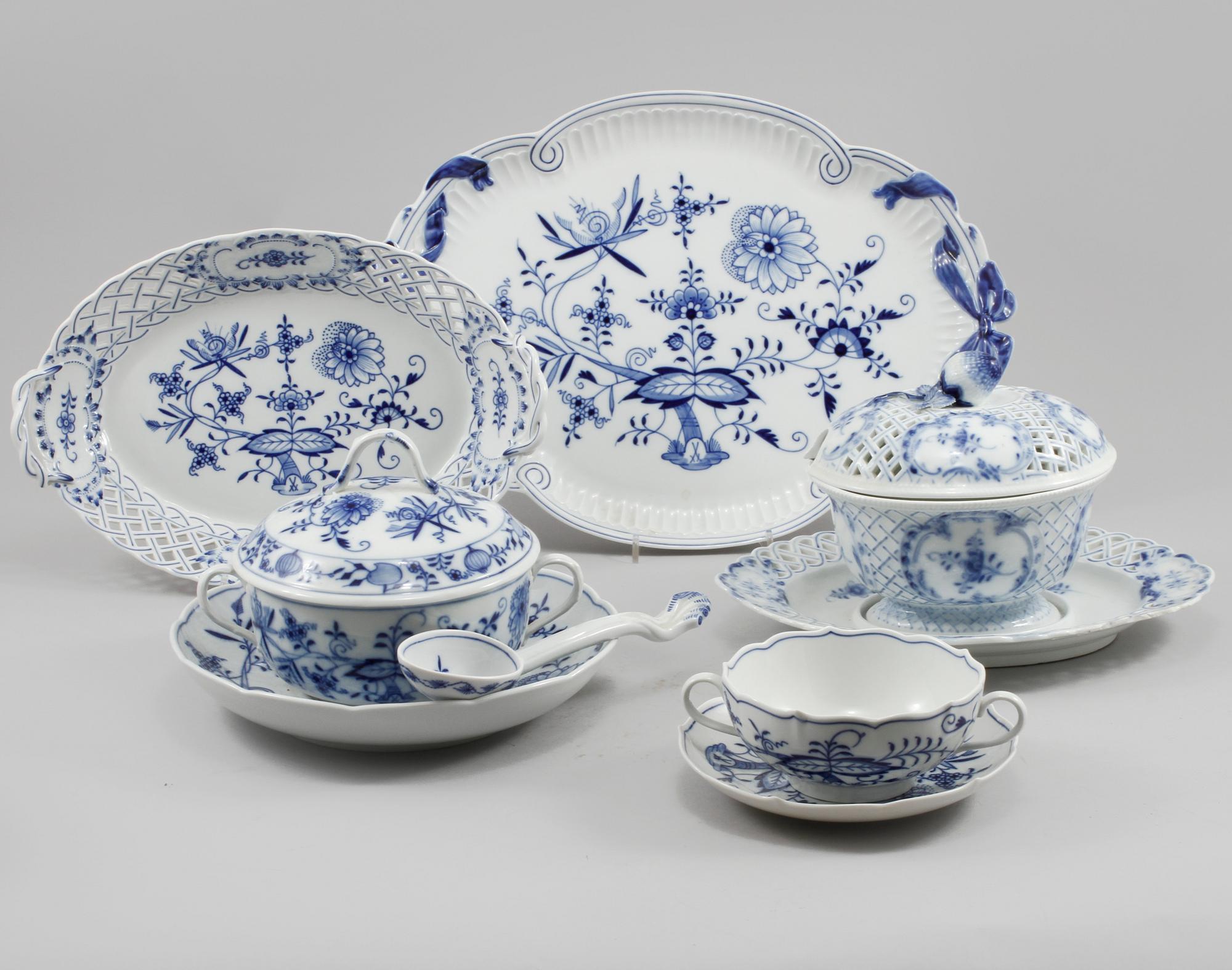 SERVISDELAR, 40 delar, porslin, Meisen, 1900-tal.