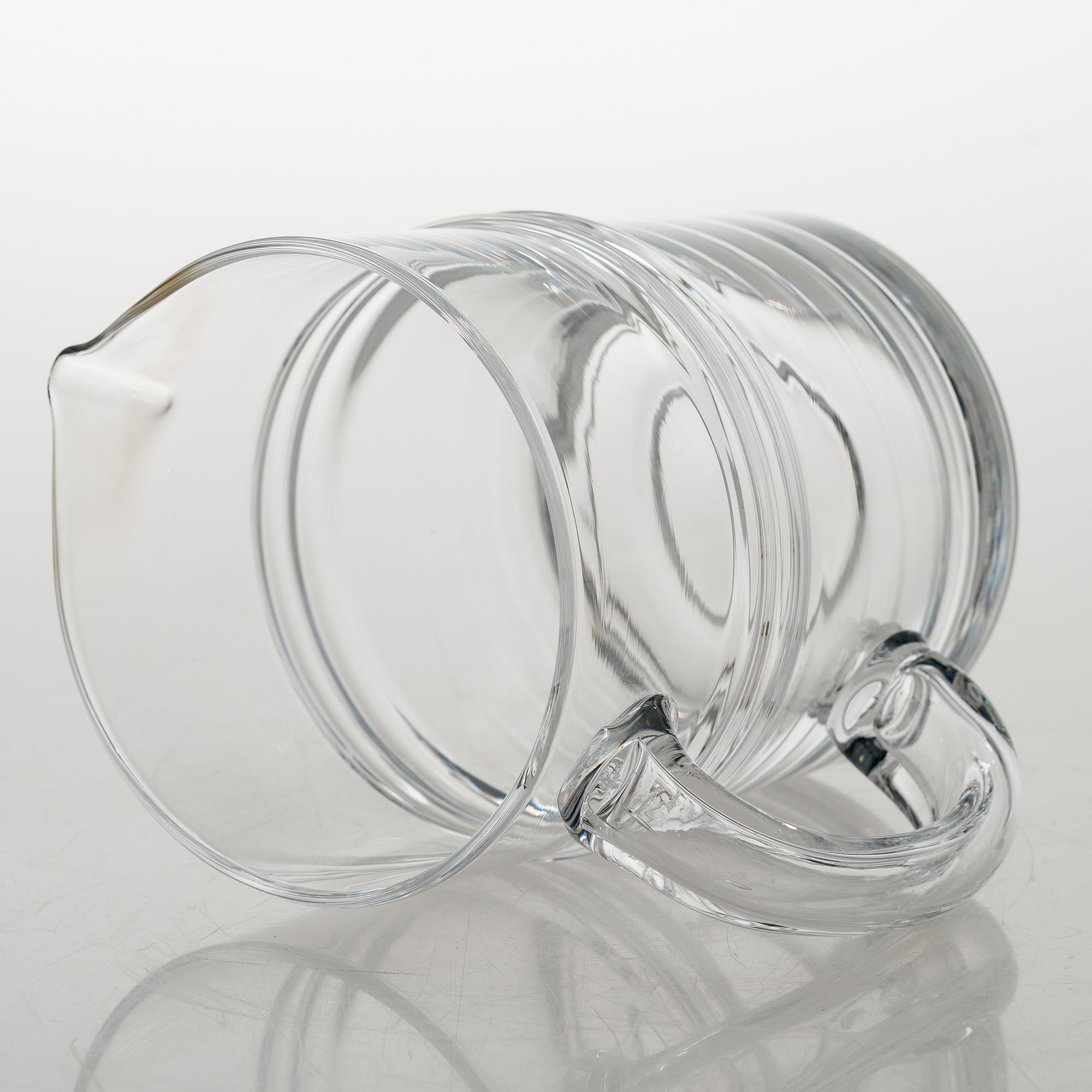 TIMO SARPANEVA, set of 10 drinking glasses and a jug, 'Ripple' 2054 for Iittala.
