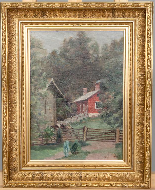 OKÄND KONSTNÄR, olja på skiva, signerad och daterad 1907.