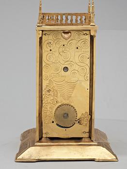 A German 17th Century table clock signed "Elias Kreidtmaier inn Fridberg" (Elias Kreitmayr I born 1639).