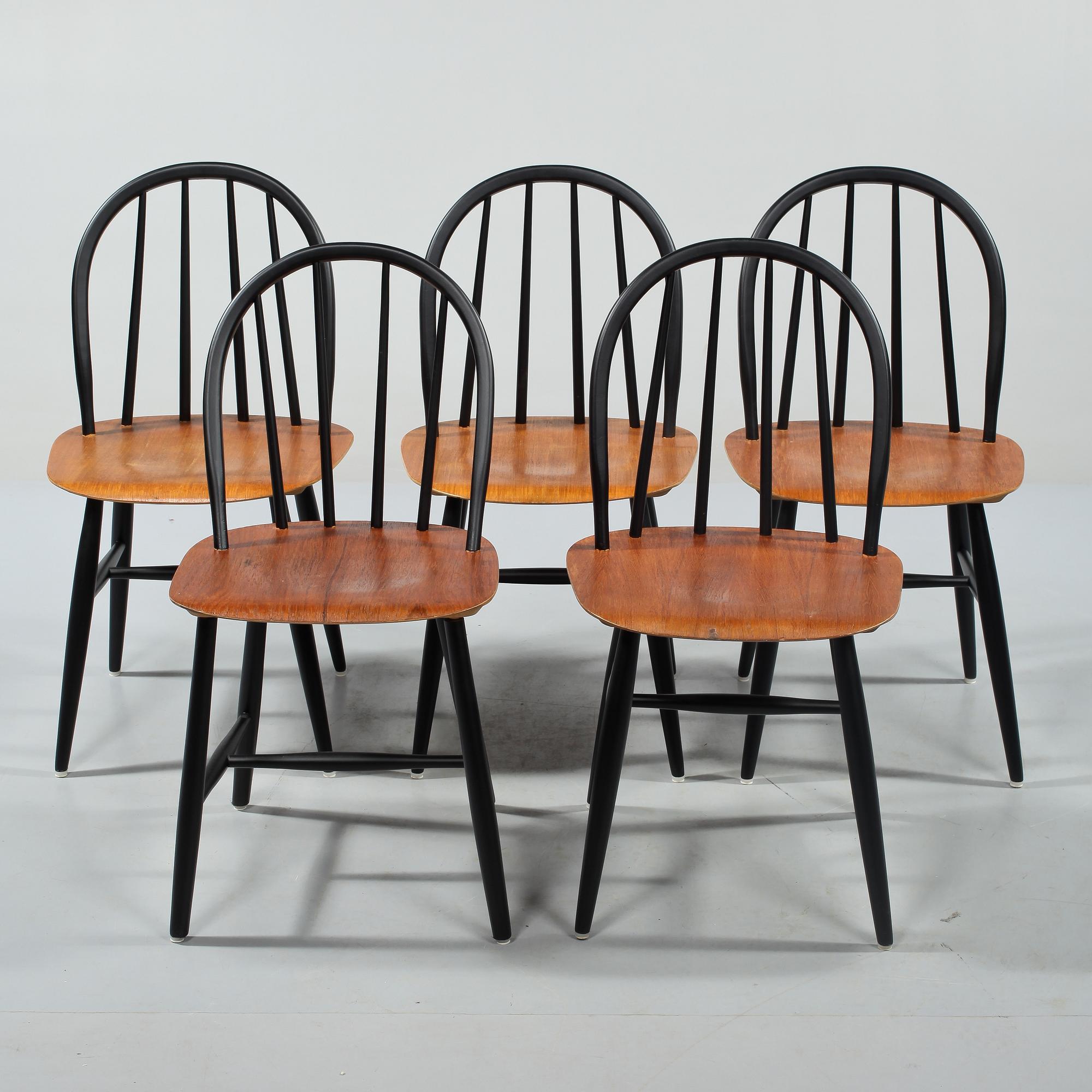 STOLAR, 5 st (4 + 1), Fanett, delvis Ilmari Tapiovaara, Edsbyverken. 1950/60-tal.