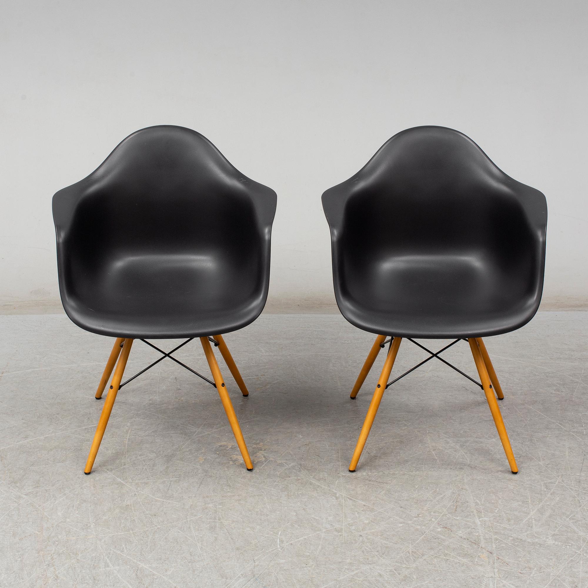 CHARLES & RAY EAMES, a pair of 'DAW' armchairs, Vitra, 2017.