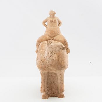 Åke Holm, skulptur, "Lady Godiva", signerad terracotta.