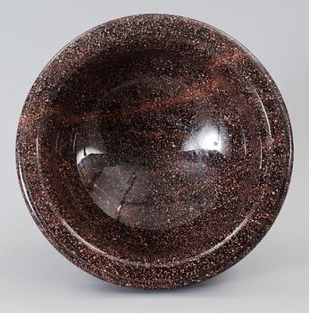 A Swedish Empire 19th Century porphyry bowl.