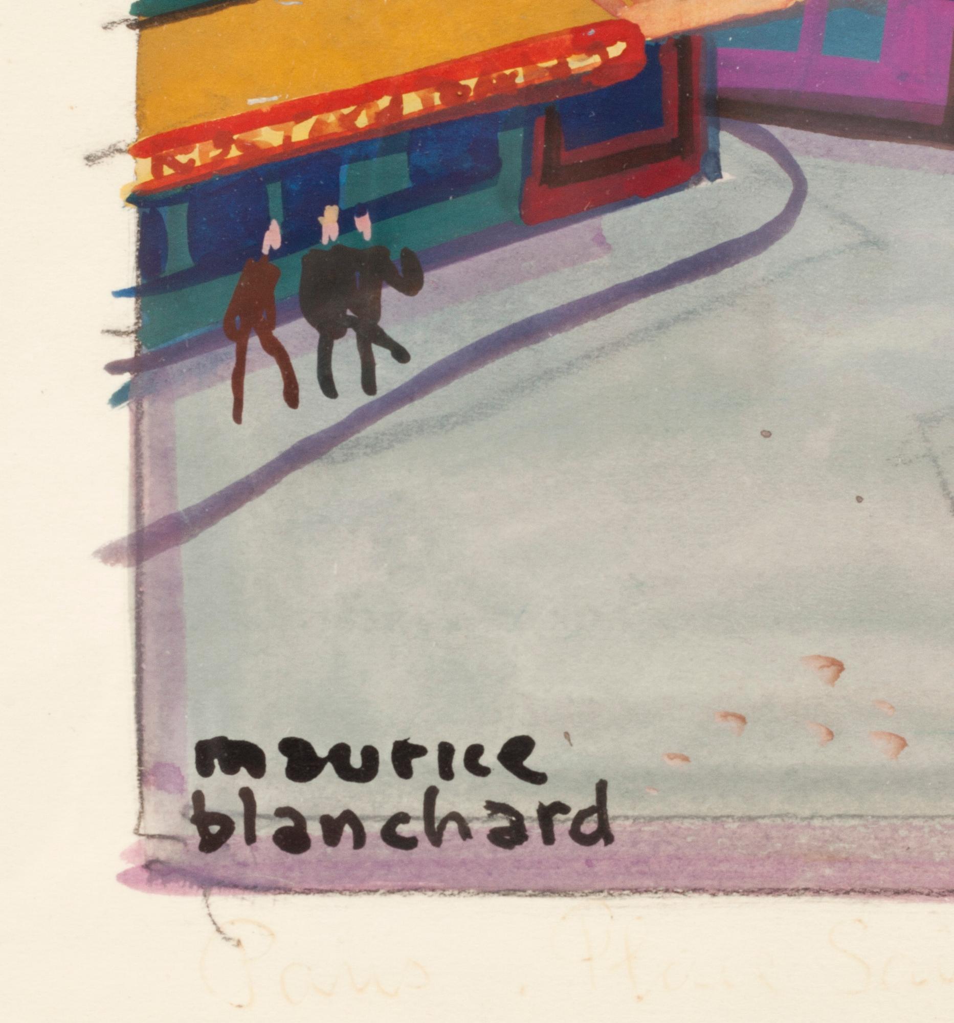 MAURICE BLANCHARD, blandteknik, gouache. Signerad.