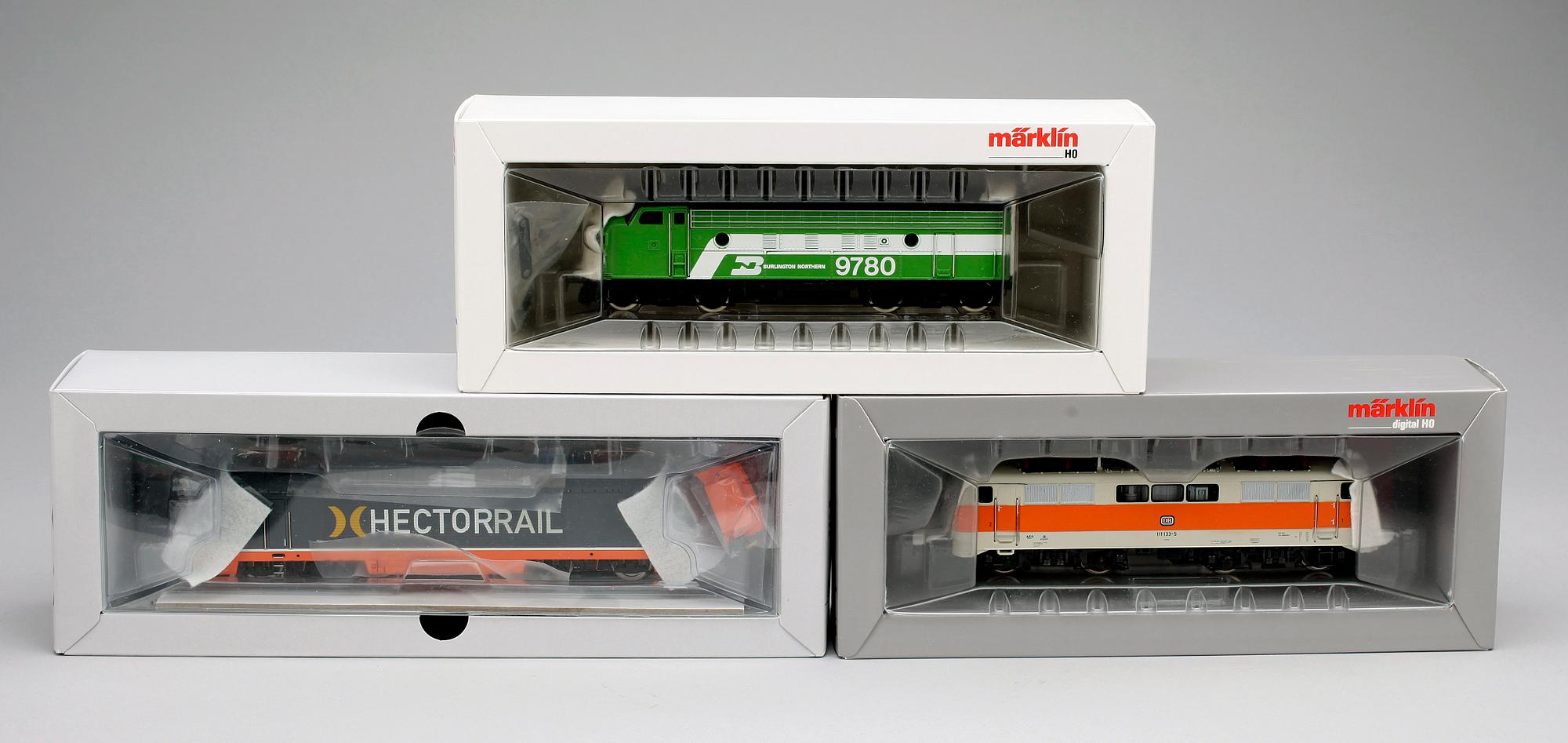 PARTI LOK, 3 st, Märklin H0, 37307, 4181 samt 3655. 1900/2000-tal.