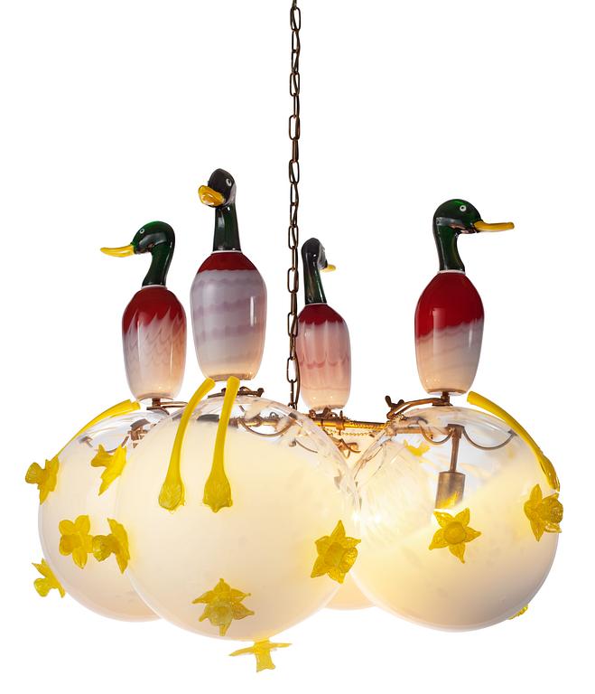 A Swedish glass hanging lamp by Reijmyre, design Ernst Billgren 2010.
