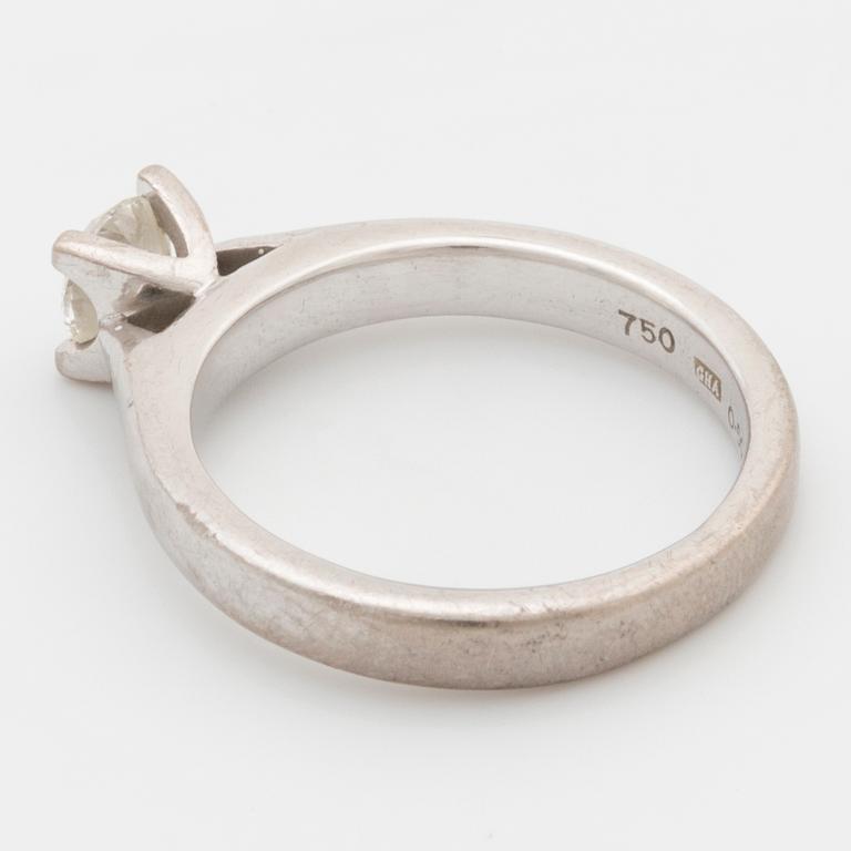 A ca 0.50 cts brilliant-cut diamond ring.