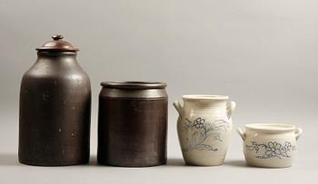 KRUS, 4 st, stengods och porslin, bl.a. Höganäs.