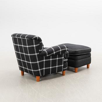 Josef Frank, armchair with footstool model no. 568 for the company Svenskt Tenn.