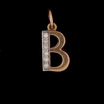 HÄNGE, 18K guld, briljantslipade diamanter. T. Tillander. Vikt ca 1,1 g.