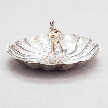 A scalloped silver dish, Pasgorcy, Madrid, Spain, after 1934.