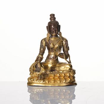 Tara, förgylld kopparlegering. Tibet, omkring år 1800.