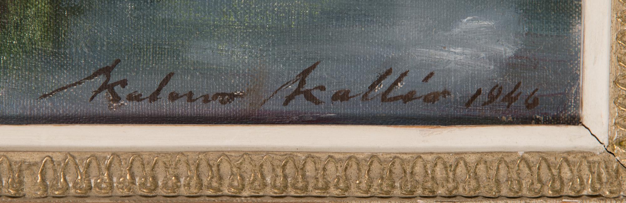 Kalervo Kallio, öljy kankaalle, signeerattu ja päivätty 1946.